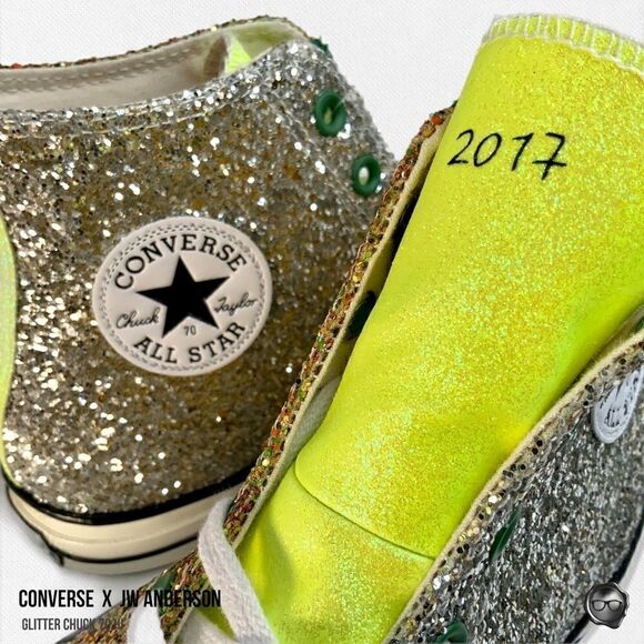 CONVERSE x JW ANDERSON GLITTER GUTTER CHUCK 70 HIGH TOP SNEAKER MEN’S SIZE 10.5 - Picture 5 of 15